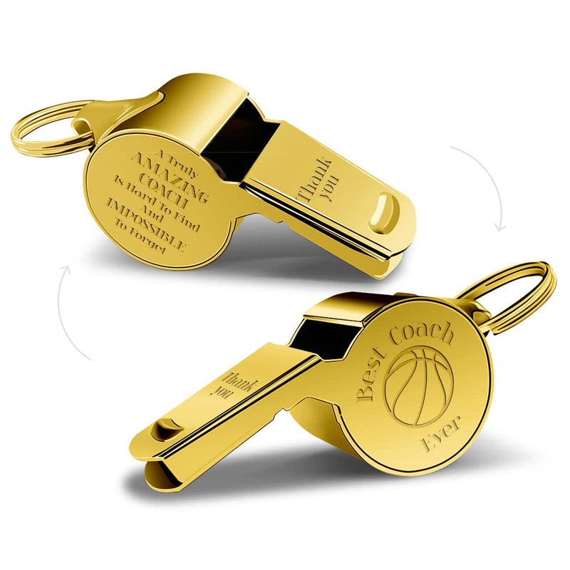 QIBAJIU Whistles with Lanyard,Golden Whistle,Coach Whistle, Basketball Gifts, Coach Gifts for Men Women, Thank You Cheer Coach Gift – Best Coach Ever - Teacher Whistle Coach Gifts - BeesActive Australia