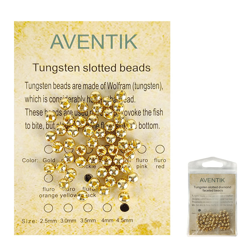 Eupheng EPHENG Fly Tying Beads 50pc Tungsten Beads Slotted Fly Tying Materials Jig Hook Beads Gold 1/18'' (3.50 mm) - BeesActive Australia