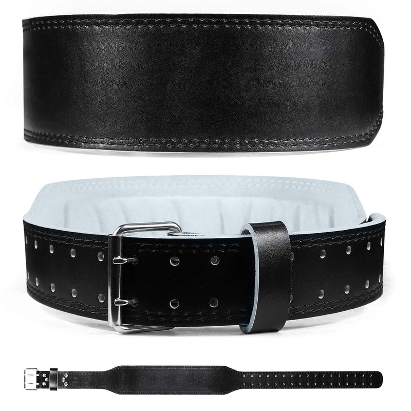 CAPHAUS Leather Weightlifting Belt, Heavy Duty Pro Leather Belt with Adjustable Buckle - Stabilizing Lower Back Support 4 Inches Wide Great for Weightlifting, Bodybuilding, Cross Training & Injury Prevention a. M/L (Waist Size: 30 - 48) - BeesActive Australia