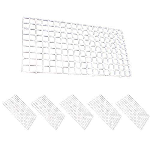 6 Pcs Aquarium Fish Tank Divider Tray Plastic Grid Fish Tank Divider Clear Fish Tank Divider Filter Bottom Isolation with 12 Pcs Sucker Clip - BeesActive Australia