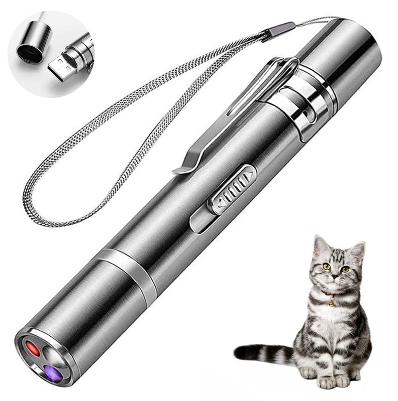 AYZUTQL Cat Laser Pointer Toy, Cat Laser Toy Rechargeable Laser Pointer Cat Toys for Indoor Cats Chaser Laser Light Interactive Exercise Toys for Indoor Playing Cat Toy Lazer Pointer handheld laser for cats - BeesActive Australia