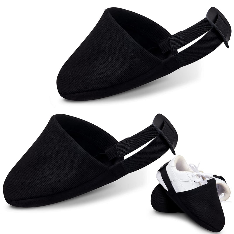 Zhanmai Bowling Shoe Slider 2 Pack Bowling Shoe Cover with Elastic Band Adjustable Bowling Accessories for Men Women Bowler Playing Ball Dancing, L Black - BeesActive Australia