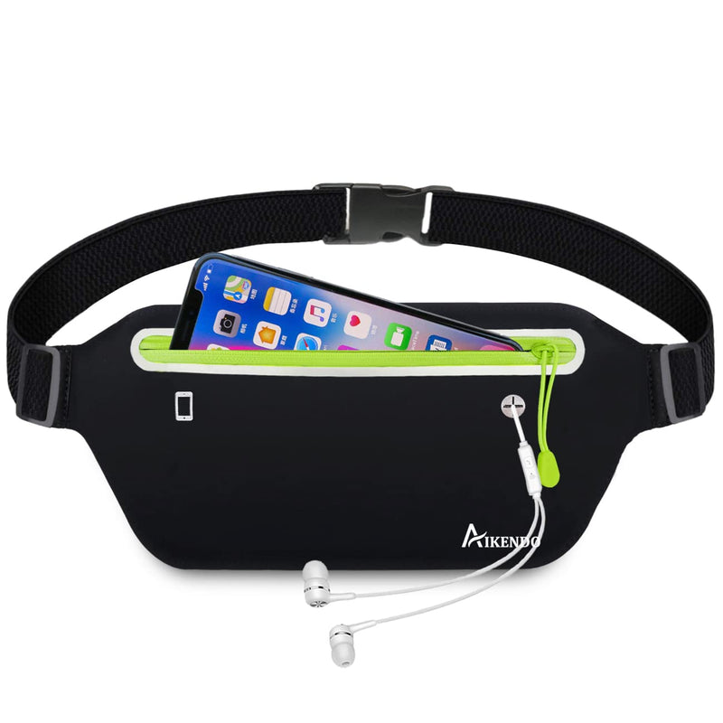 Slim Running Belt Fanny Pack,Fitness Workout Exercise Waist Bag Pack Compatible with iPhone 13 12,Light Runners Belt Travel Money Belt for Men Women… Black1 - BeesActive Australia