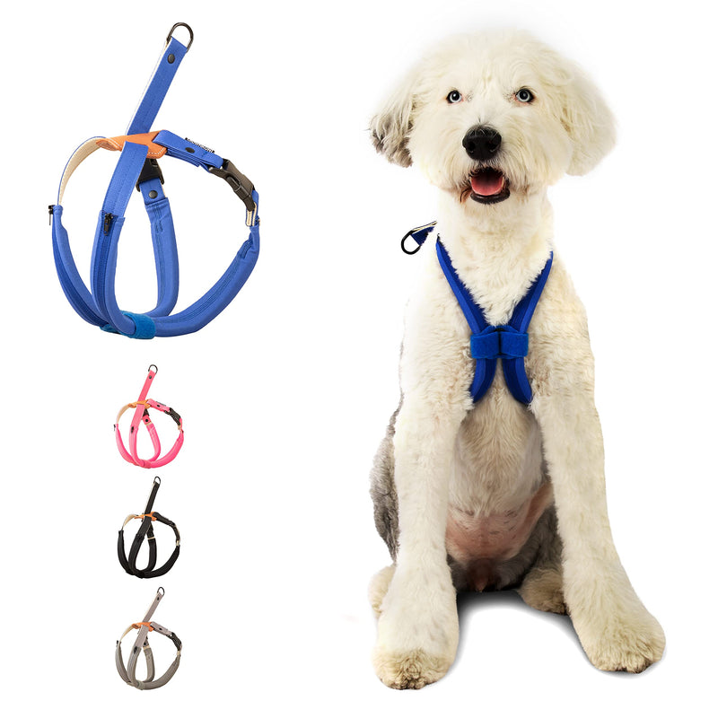 Crown Koni Dog Harness Padded Dog Halter - 11in Lightweight for Walking Large and Medium Canines, Double-Stitched Durable Nylon, Protective Pet Accessory for Your Buddy, Easy to Use Blue Small - BeesActive Australia