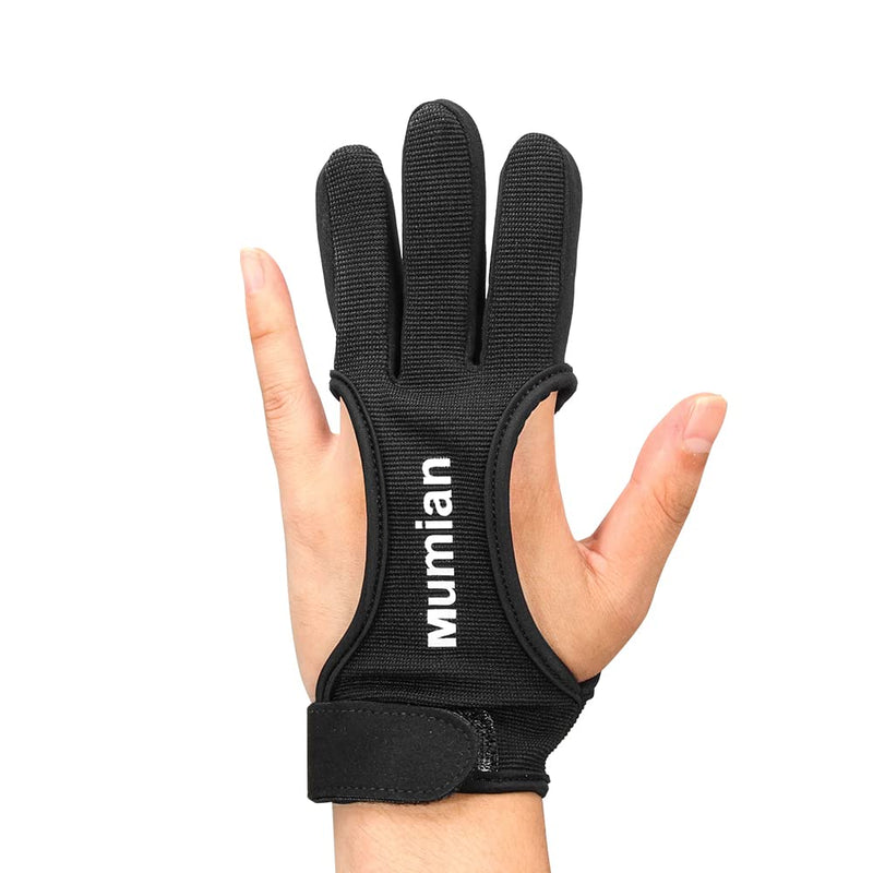 Mumian Archery Glove,Protective Leather Gloves for Recurve Bow and Compound Bow Men and Women,Finger Tab for Hunting Bow with Archery Equipment and Protective Gear Accessories Small Black - BeesActive Australia