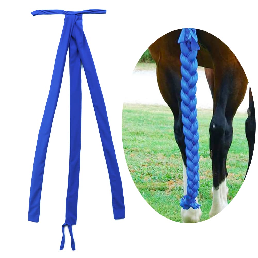 DQITJ Horse Ponytail, 3 Tube Horse Tail Bag Solids Horse Tail Protector for Horses (Blue, 45 inches) - BeesActive Australia