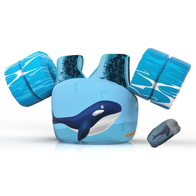 DOOHALO Kids Swim Floats for 28-70 Pounds Kid Arm Shoulder Float Vest Fit for 2 - 8 Years Older Boys Girls Toddler Baby Children Whale - BeesActive Australia