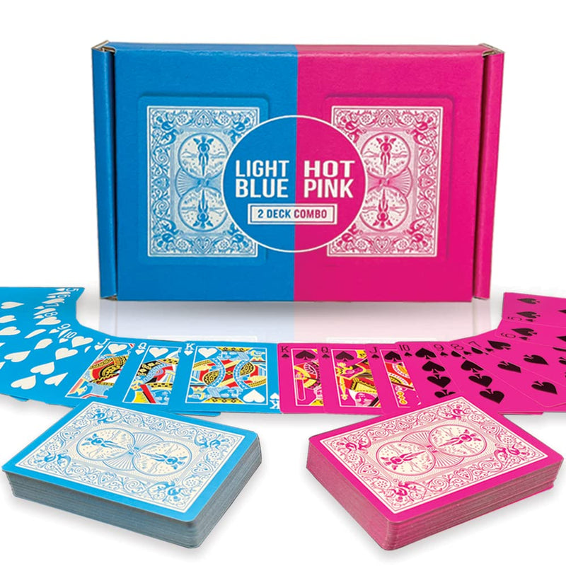 Blue Pink Deck Bicycle Playing Cards Poker Size Twin Pack - BeesActive Australia