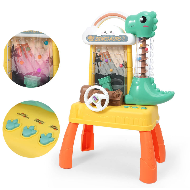 Dinosaur Marble Run Play Table Toy for Toddlers - Kids Mini Pinball Catch Machine with Light Sound- Electronic Arcade-Style Game for Kids & Parties-Fun Toys for 3+ Year-Old, NO.668-8 - BeesActive Australia