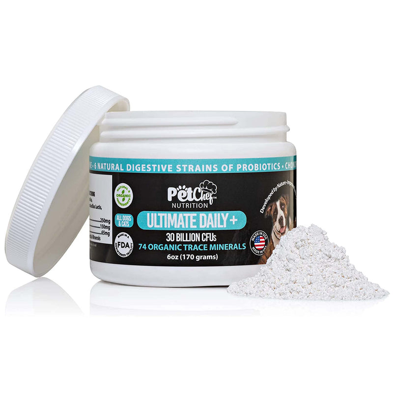 Pet Chef Nutrition Probiotic Powder for Dogs | Includes 30 Billion CFUs, 6 Probiotics, 74 Organic Minerals, MSM, Chondroitin, & Glucosamine | Joint, Gut, Digestive Health, & Diarrhea - 212 Servings - BeesActive Australia