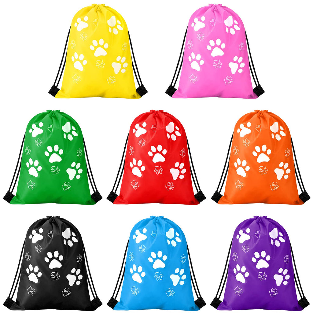 16 Pcs Paw Print Drawstring Backpack Reusable Paw Party Bags Draw String Bags Drawstring Cinch Bag Trick or Treat Cinch Bags Small Travel Drawstring Candy Goodies Bags Gift Bags for Party Favors - BeesActive Australia