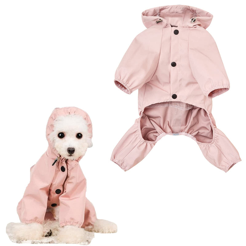 Dog Rain Jacket Adjustable Puppy Dog Raincoats Waterproof Dog 4 Legs Raincoats Coat for Small Medium Dogs Poncho with Reflective Strap Pet Raincoat with Reflective Stripe and Leash Hole Large Pink - BeesActive Australia