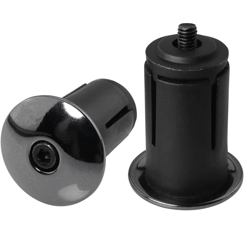 LUORNG 1Pairs Aluminum Alloy Bike Handlebar Bar End Plugs, Road Bicycle Grip, Expanding Adjustable Locking Caps for Mountain Bikes, Handlebars, Electroplating Black - BeesActive Australia