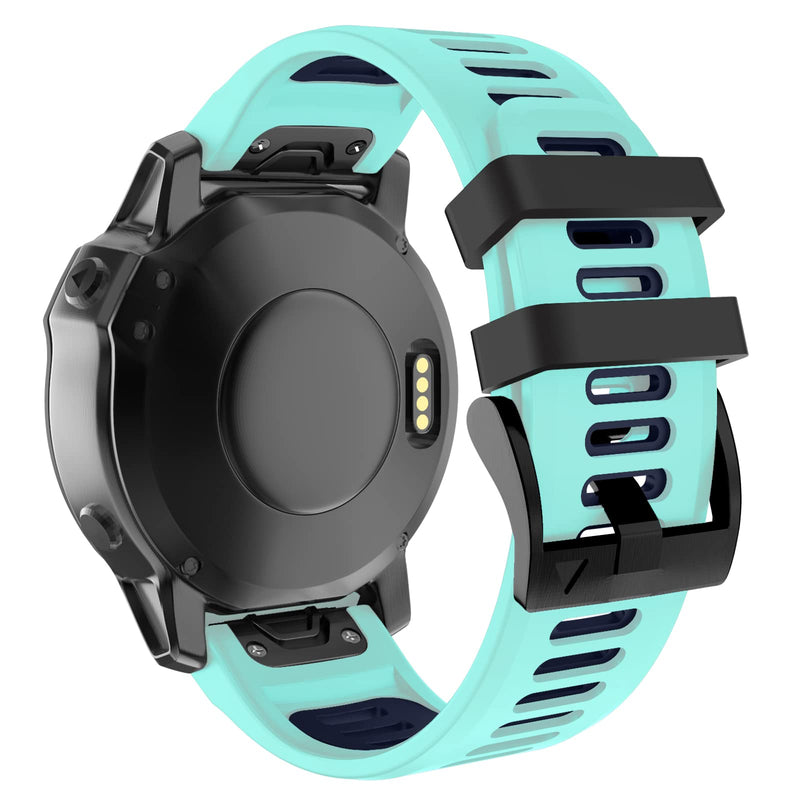 OVERSTEP Compatible with Fenix 6 Watch Band for Garmin Fenix 6 Pro/Fenix 5/Fenix 5 Plus/Fenix 7/Forerunner 935/Forerunner 945/Approach S60/Quatix 5 Smartwatch(Teal) Teal - BeesActive Australia