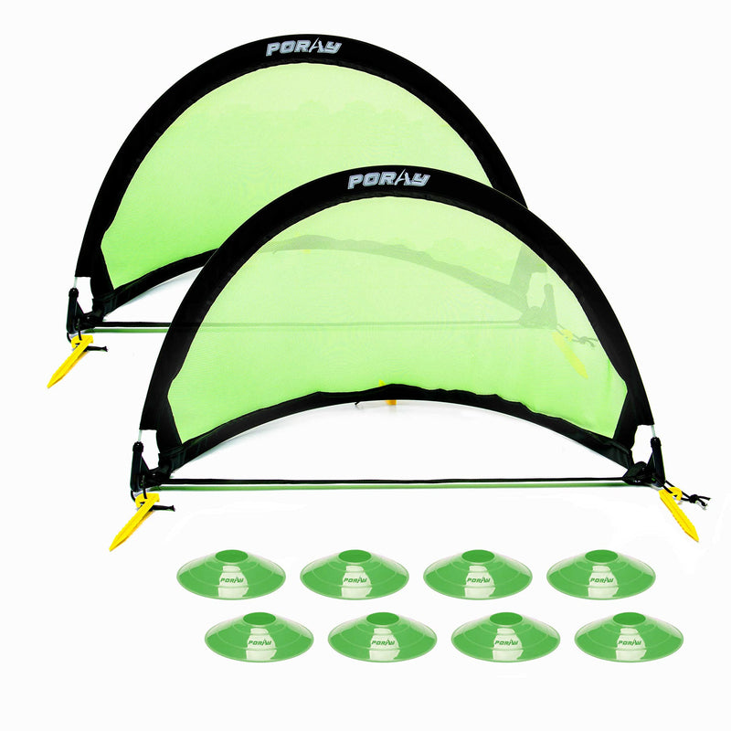 porayhut Pop up Soccer Net Soccer Goal for Kid Easy-up ,Set of 2 ,Portable 210D Oxford with 8 Field Marker Cones & Extra Stakes ,Fun for Backyard and Soccer Training Net - BeesActive Australia