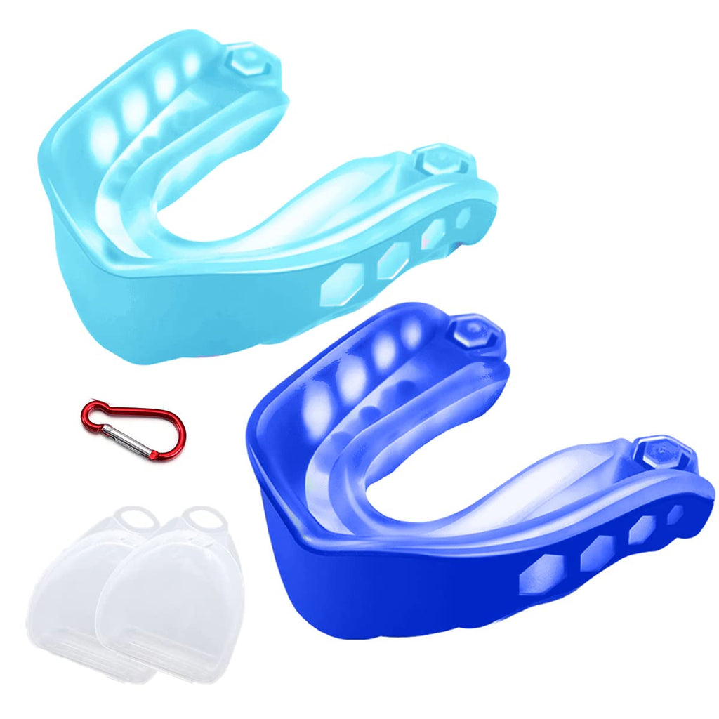 Sports Mouth Guard for Kids and Youth,Boys Girls Mouthguard with Case (BPA Free) for Boxing,Basketball,Lacrosse,Football,MMA,Martial Arts,Hockey and All Contact Sports,2 Pack (Youth (Up to 11 Year)) Youth (Up to 11 Year) - BeesActive Australia