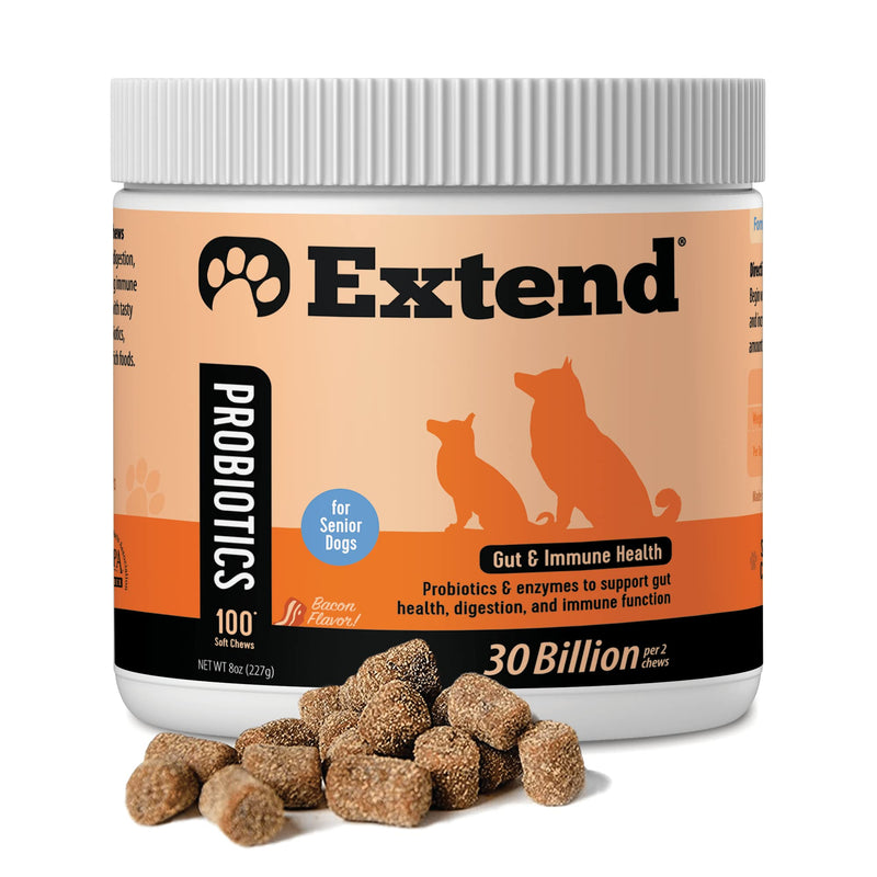 Extend® Probiotics for Senior Dogs - Digestive Health, Immune, Allergy & Skin Support - Reduce Gastric Distress, Bloating, Constipation, Diarrhea - Natural, Clinically-Proven, Made in USA - BeesActive Australia