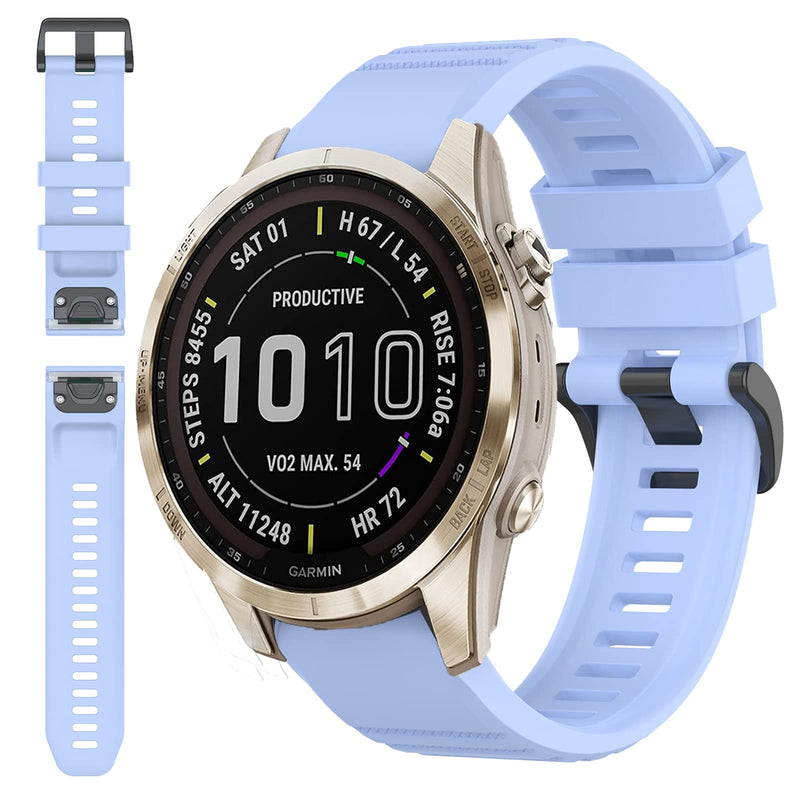 Miimall Compatible Garmin Fenix 7S Band, Soft Sport Silicone 20mm Replacement Wristband Lightweight Easy-Fit Band Straps for Garmin Fenix 20mm 7S/7S Solar/7S Sapphire Solar/6S/5S(Cornflower Blue) Cornflower Blue - BeesActive Australia