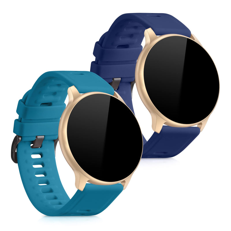 kwmobile Watch Bands Compatible with AGPTEK LW11 - Straps Set of 2 Replacement Silicone Band - Petrol/Dark Blue L petrol / dark blue - BeesActive Australia