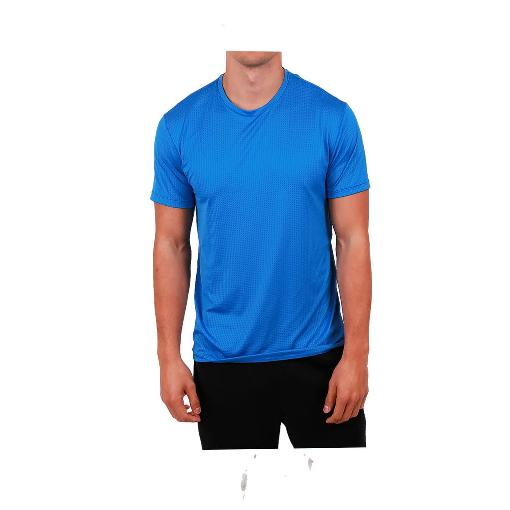 Coolmax Men’s Dry Fit Moisture Wicking Workout Short Sleeve Active Athletic T-Shirts L-Blue Small - BeesActive Australia