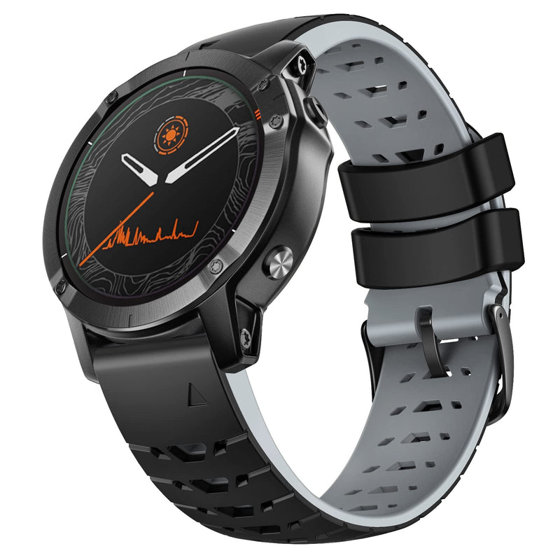 CUZOW Compatible with Garmin Fenix 7 Band 22mm Soft Silicone Quick Fit Two-tone Watch Strap for Garmin Fenix 5 / Fenix 5 Plus / Fenix 6 / Fenix 6 Pro / Fenix 7 , Epix , Forerunner 935 / 945 , Instinct / Instinct 2 / Instinct Esports , MARQ Golfer , App... - BeesActive Australia