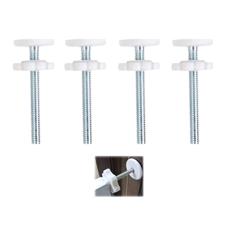 4 Pack Baby Gate Threaded Spindle Rod 10MM, Replacement Screw Bolts Hardware Parts Kit for Pet & Dog Pressure Mounted Safety Door & Stair Gates (a White) - BeesActive Australia