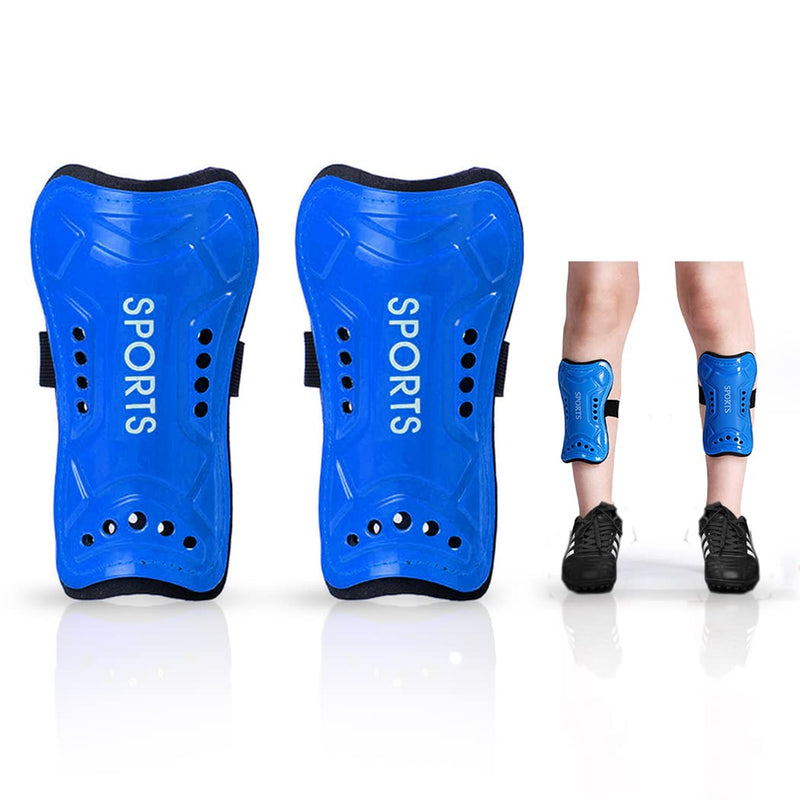 Youth Soccer Shin Guards for Kids Shin Pads Child Calf Protective Gear Protective Soccer Equipment for Boys Girls Toddler Teenagers Children 3-15 Years Old L 4'8-5'4 Blue - BeesActive Australia