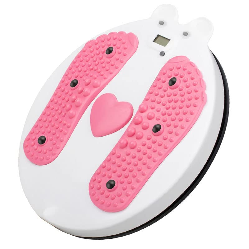 AGGICE Waist Twister Board for Exercise Waist, Intelligent Magnetic Massage Waist Disc with Counting Display Load Bearing Pressure Rotating Board Pink - BeesActive Australia
