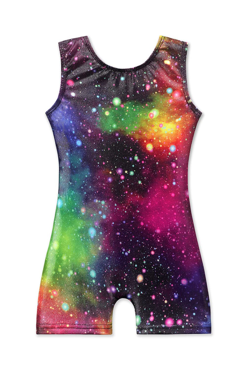 EQSJIU Gymnastics Leotards for Girls Kids Rainbow Mosaic Mermaid Butterfly Stars Leopard Galaxy Tie Dye Cosmos Leopard 1-2T Multicolored Galaxy - BeesActive Australia