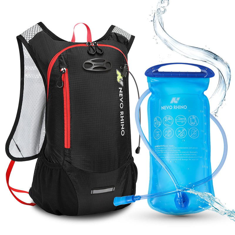 N NEVO RHINO Hydration Backpack, Running Backpack with 2L Water Bladder, Lightweight Hydro Water Pack for Cycling Biking Hiking Rave for Men Women Kids Red - BeesActive Australia