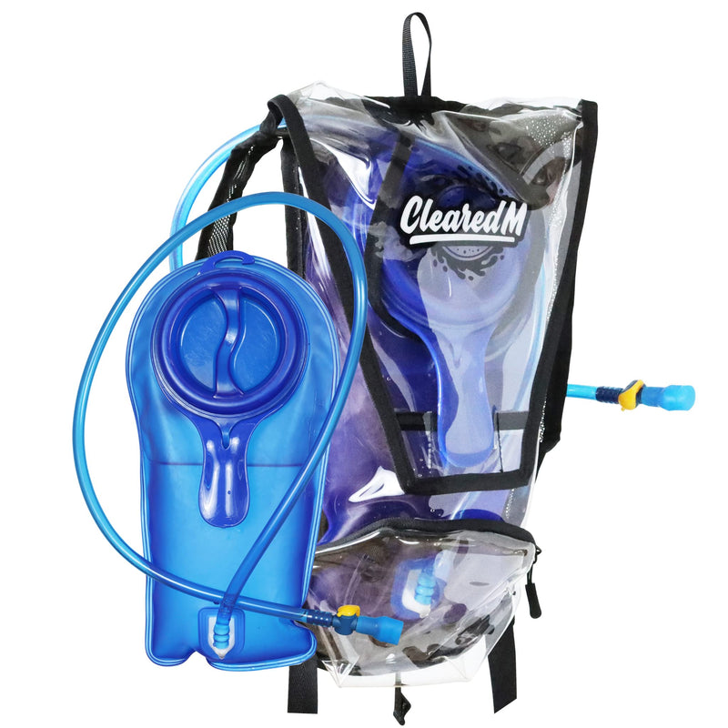 ClearedM Clear Hydration Pack - Clear Backpack with 1.5L Water Bladder Included, Hydropack for Festivals and Raves - BeesActive Australia