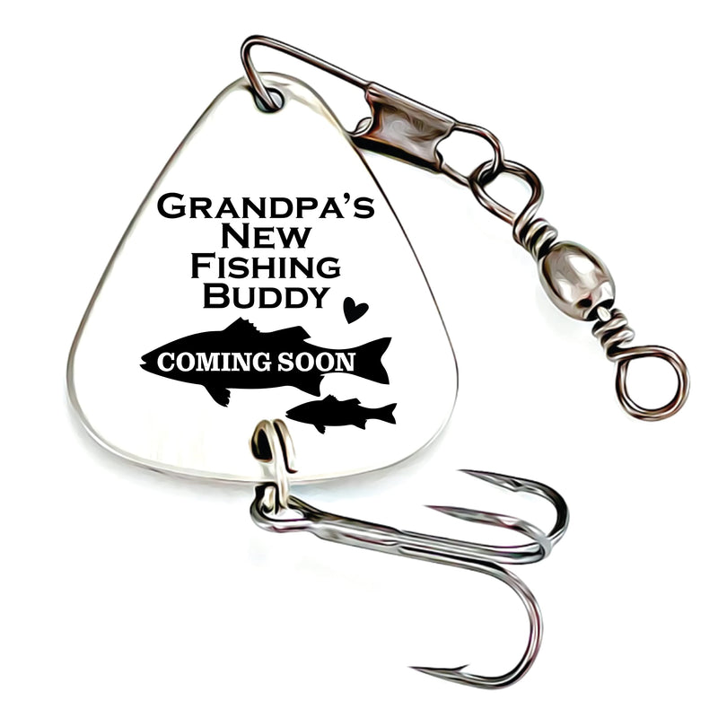 New Fishing Buddy Lure Pregnancy Announcement Idea New Dad Pregnant Gift Grandpa's Fishing Buddy - BeesActive Australia