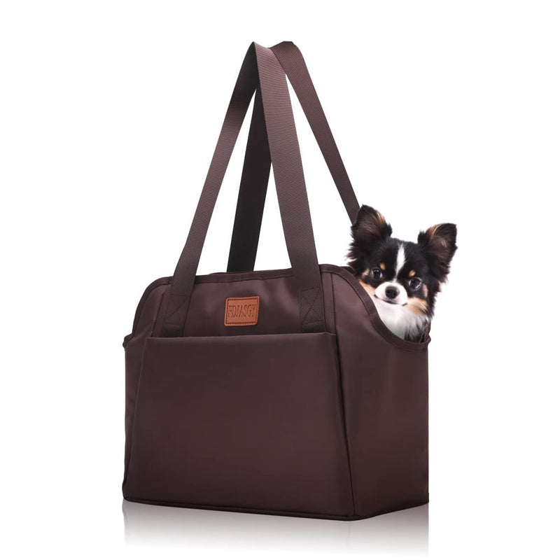 FDJASGY Dog Purse Carrier with Pocket and Safety Tether,Soft-Sided Small Dog Carrier for Small Medium Pet Outdoor Shopping Tote Bag Coffee - BeesActive Australia