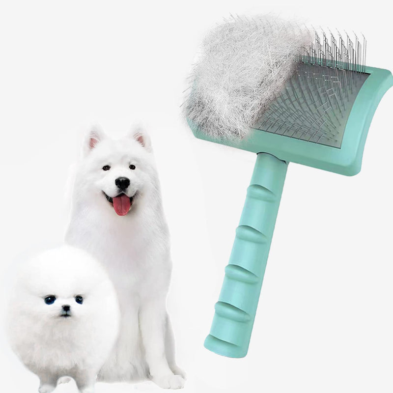 Large Firm Slicker Brush for Dogs Goldendoodles - Extra Long Pin Slicker Brush for Large Dog Pet Grooming Wire Brush and Deshedding - Removes Long and loose Hair - Undercoat - 25mm(1")(Green) Green - BeesActive Australia