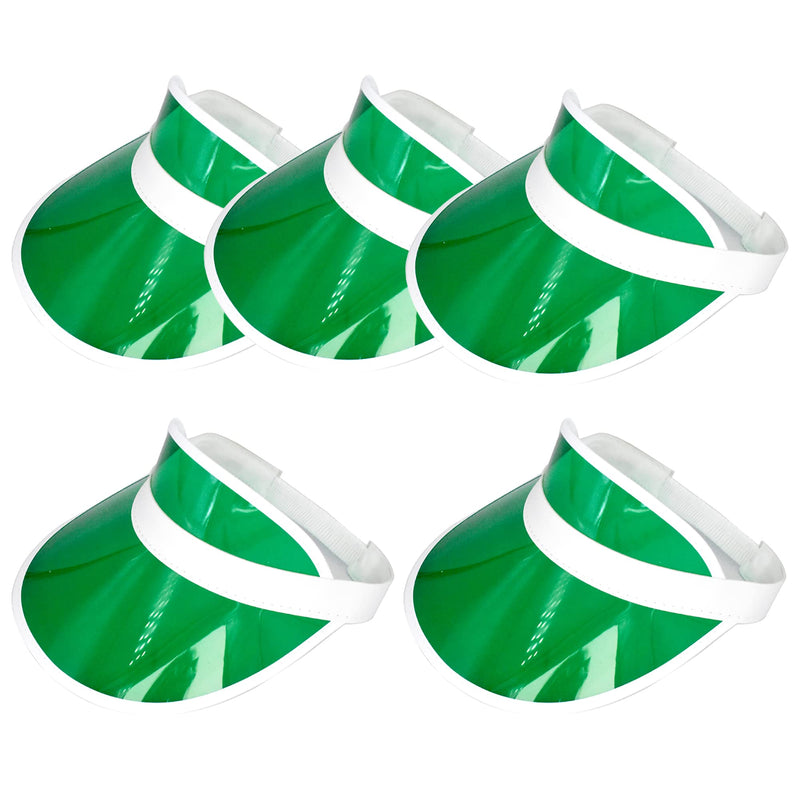 Yuanhe Clear Sun Visor Plastic Casino Dealer Poker Visors Beach Sunhat for Women UV Protection 5PCS Green - BeesActive Australia