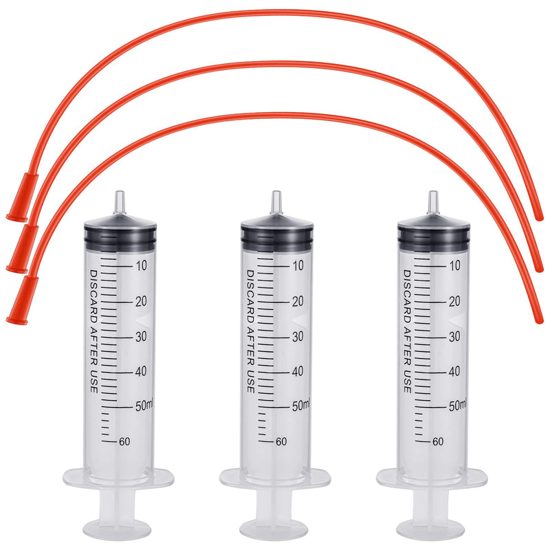 3 Sets Puppy Kitten Feeding Tube Kit, 3 Pcs 60 ml Clear Plastic Goat Syringe 3 Pcs 14 FR Red Rubber Feeding Tube, Feeding Syringe Feeding Tube Supplies for Lamb Goat Animals - BeesActive Australia