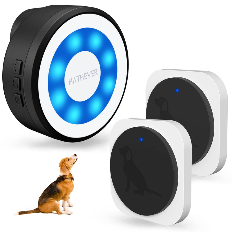 Hathever Dog Doorbells for Potty Training, Wireless Puppy Door Bell Operating at 1000 Feet with IP65 Waterproof Touch Button, 4 Notification Modes 1 Receiver + 2 Transmitters - BeesActive Australia