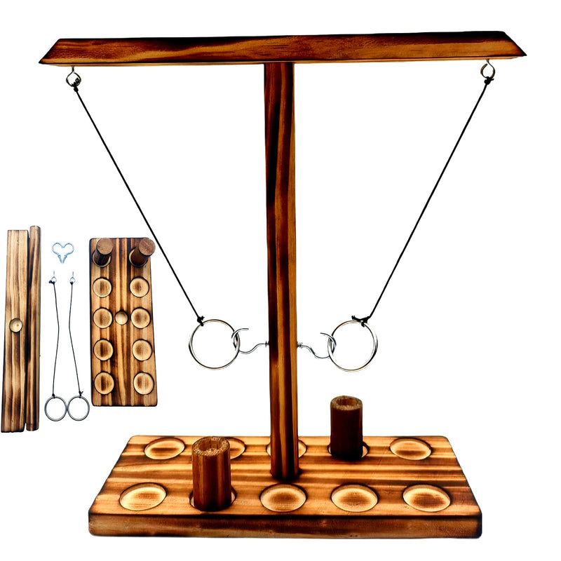 Ring toss Game for Adults and Kids, Ring toss with Shot Ladder, Larger Base to Ensure Stability, Fast-paced Interactive Ring and Hook Game Ring toss, Wooden Clash toss Game - BeesActive Australia