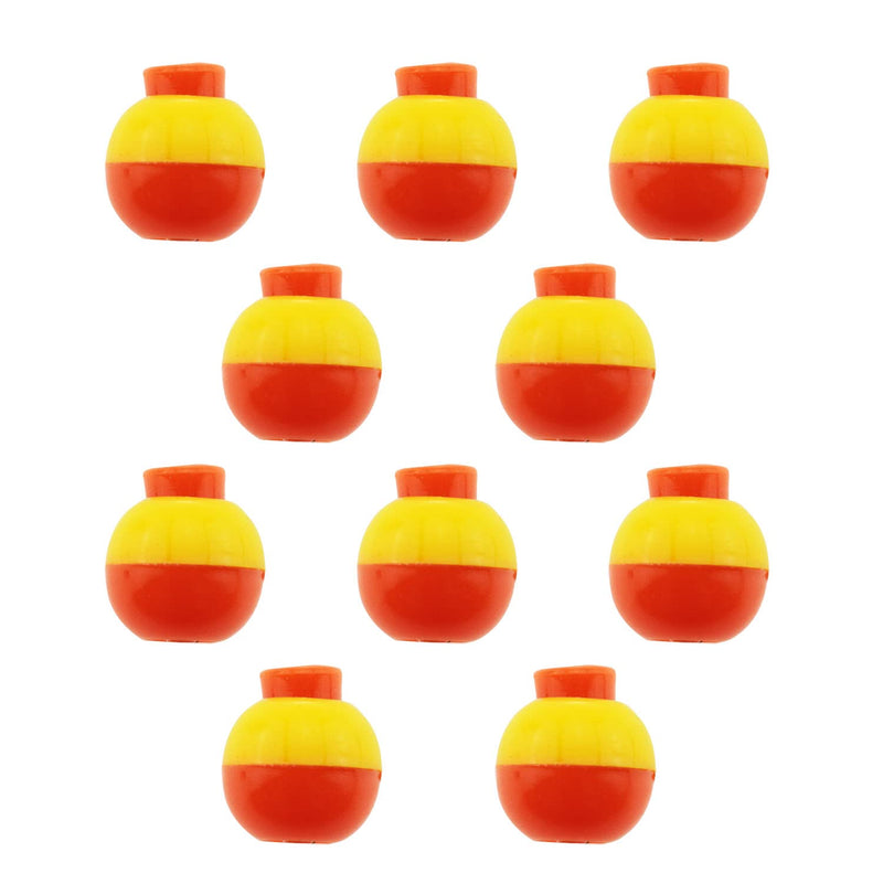 CSNSD Fishing Bobber 10PCS 1/2Inch Yellow and Orange ABS Fishing Push Button Snap-on Round Float Bobber - BeesActive Australia