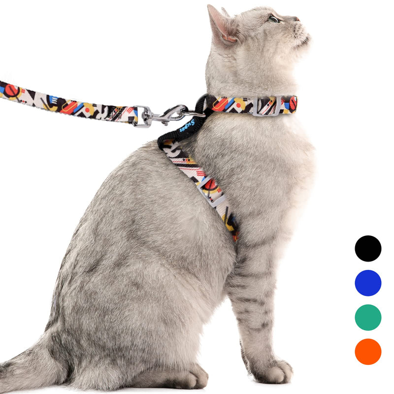 Supet Cat Harness and Leash Escape Proof for Small Large Cats, Adjustable Cat Collars Harnesses & Leashes for Walking, Lightweight Kitten Harness M(Chest:14-21'') black - BeesActive Australia