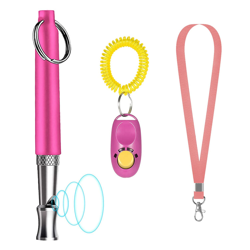 Dog Whistle to Stop Barking Adjustable Pitch Ultrasonic Safety Stainless Steel Dog Training Whistle Pink - BeesActive Australia