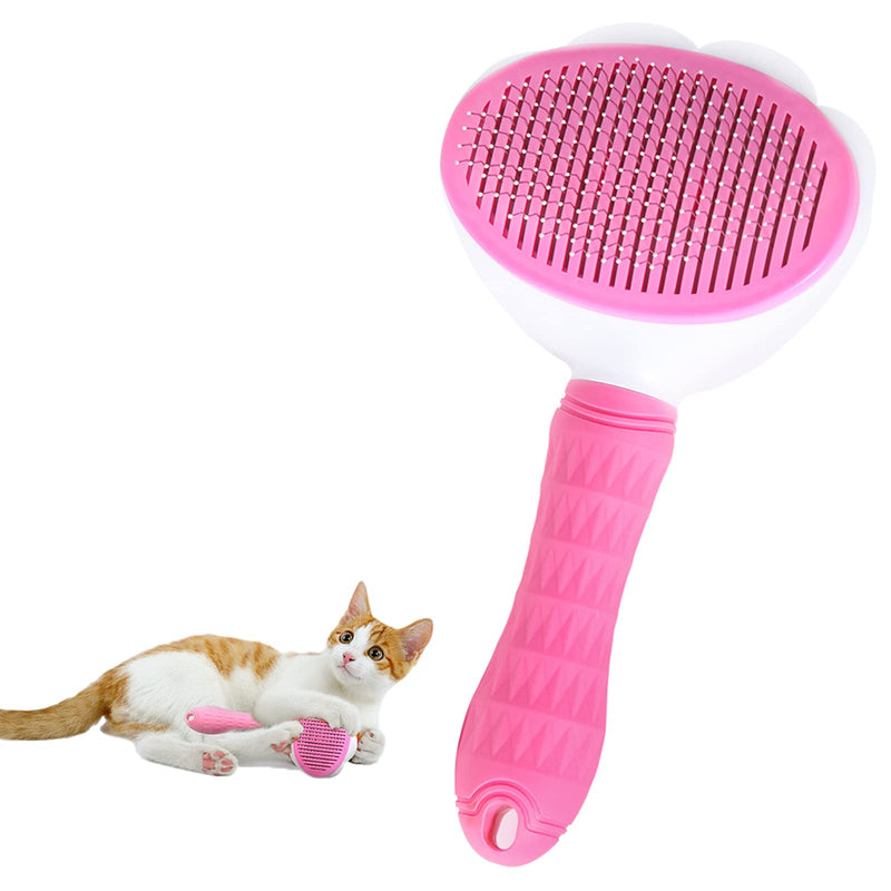 Cat Brush, Grooming Brushes Removes Loose Undercoat for Cats, Self Cleaning Slicker Brushes comb Tangled Hair,Cat Brush Comfort Massage for Long or Short hair Cats(pink) pink - BeesActive Australia
