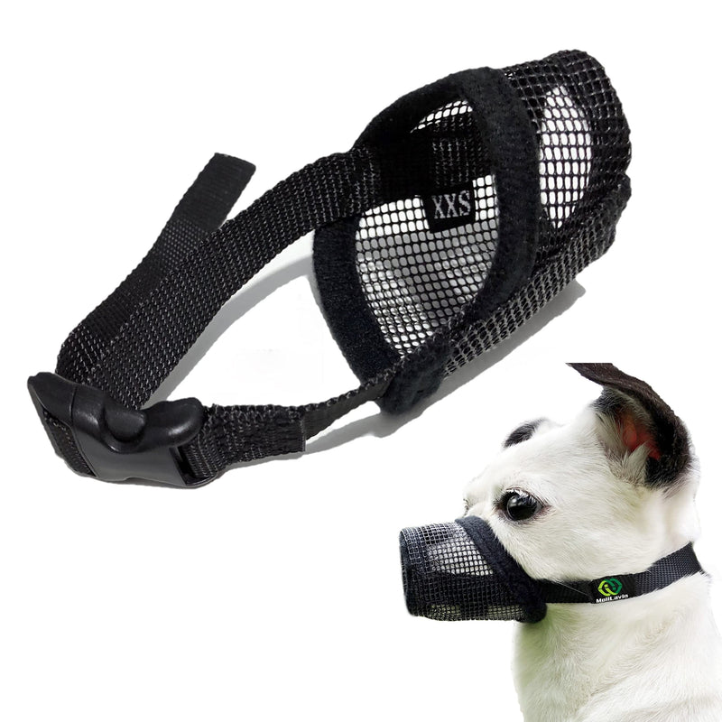 Pet Supply Quick Fit Dog Muzzle with Adjustable Straps, Black Nylon, XXS XS S M L XL XXL Mesh-Black XX-Small - BeesActive Australia