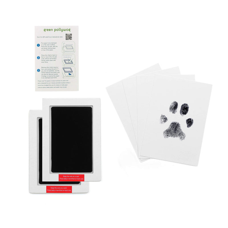 Green Pollywog - Extra-Large Clean Touch Inkless Ink Pad for Pets | Pawprints for Dogs & Cats Non-Toxic | Paw Print Stamp Kit | Dog Paw Print Kit | Cat Footprint Keepsake 2-Pack - BeesActive Australia