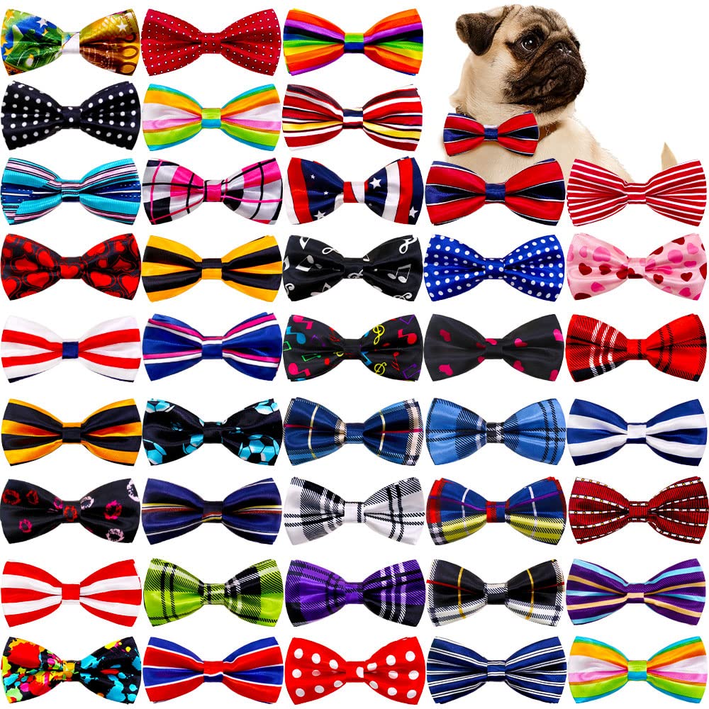 40pcs Dog Bow Ties, Detachable Dog Bow Tie Attachment, Pet Grooming, Suitable for Medium and Large Dog Celebrations, Weddings and Holiday Parties L - BeesActive Australia