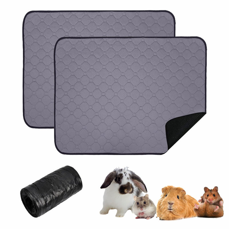 BNOSDM Guinea Pig Cage Liner Set Large Washable Hamster Fleece Bedding Anti-Slip Reusable Bunny Pee Pads with Garbage Bag Super Absorbent Small Animals Mats for Rabbits Chinchilla Hedgehog 23.6x18.5 inch (Pack of 2) - BeesActive Australia