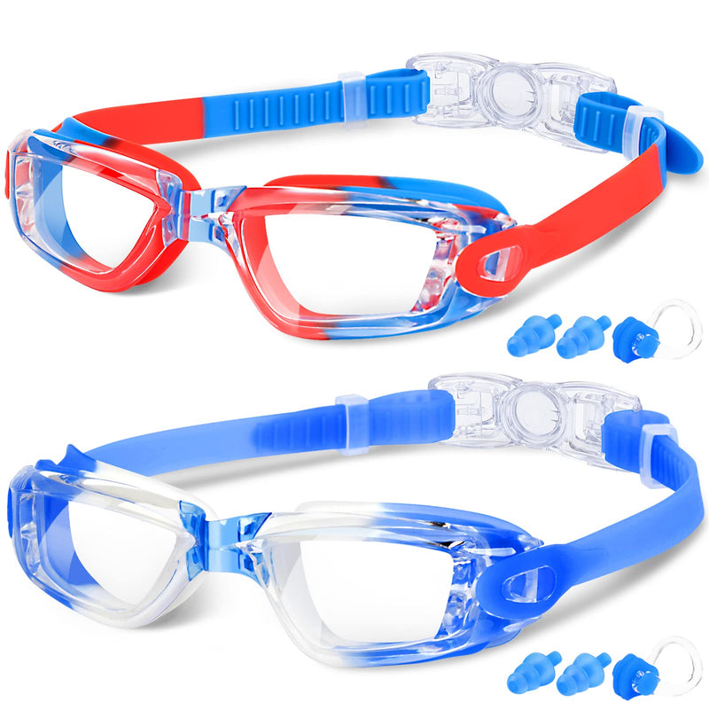 Braylin Kids Swim Goggles, 2-Pack Swimming Goggles for Children, Teens, Boys or Girls, Anti-Fog Clear Vision Swim Pool Goggle - BeesActive Australia