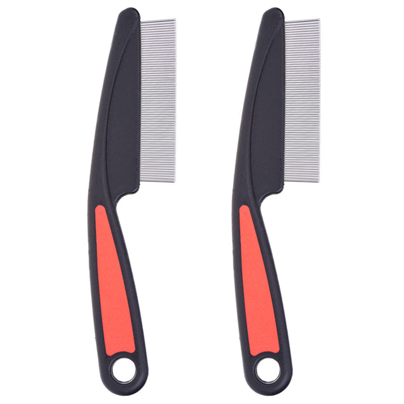 2 PCS Fine Tooth Combs, No Skin Damage Stainless Steel High Strength Teeth Hair Combs, Pet Tear Stain Remover Combs - BeesActive Australia