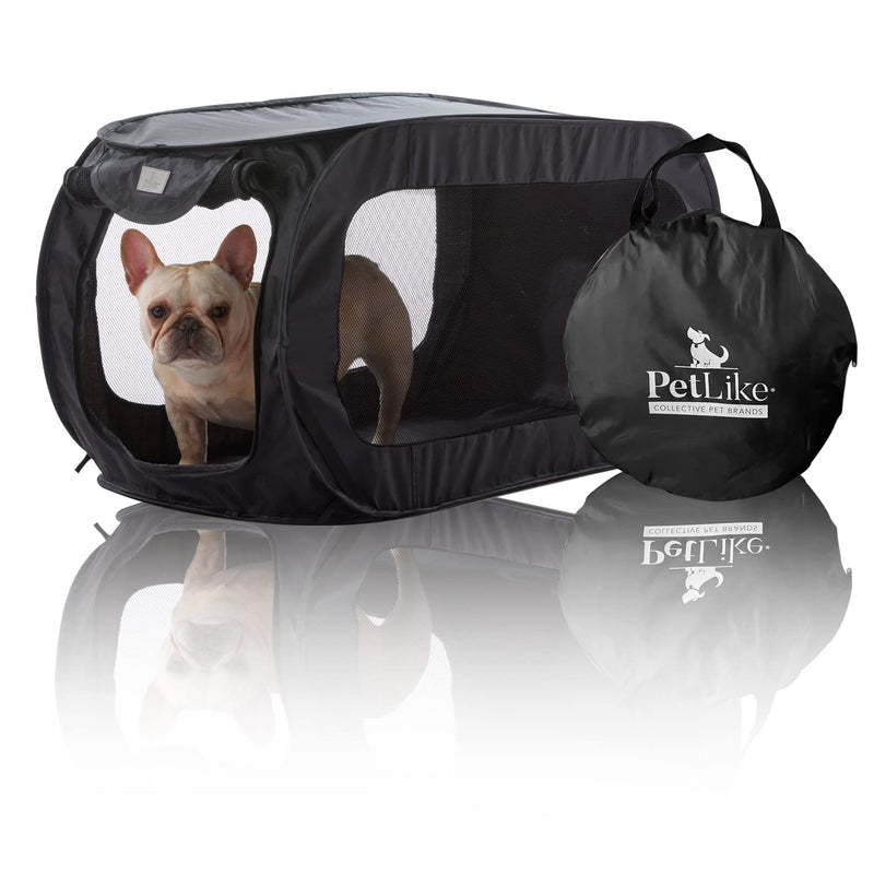 PETLIKE Pop Up Dog Kennels Large Dog Bed, Portable Car Seat Dog Kennel Waterproof for Indoor Outdoor Travel, Collapsible Foldable Cat Cage Carrier Black - BeesActive Australia