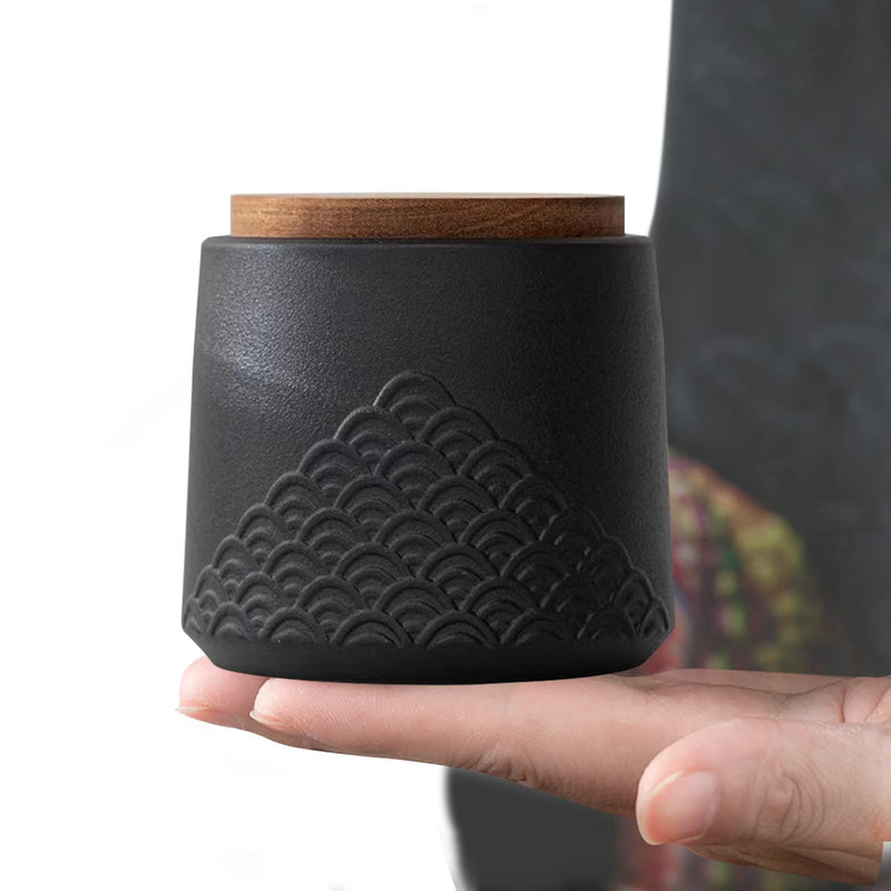 Black Small urn Ashes Keepsake - Decorative ceramic Small urn for Human Ashes， Adult Memorial tiny urn Funeral Cremation Urn-Qnty 1… Black -1 - BeesActive Australia
